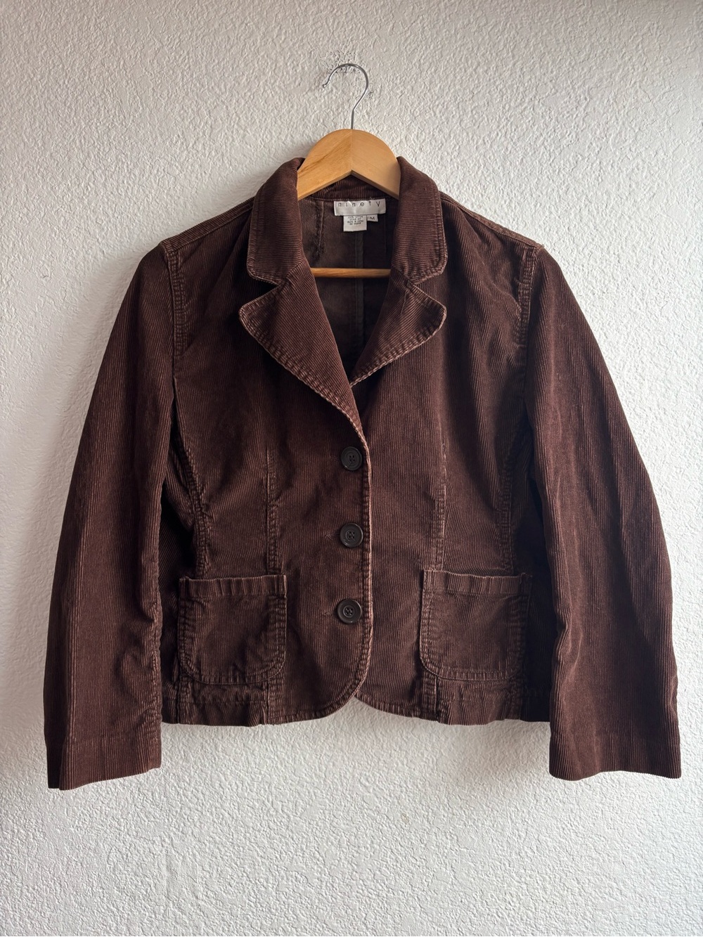 Y2K Ninety Dark Brown Corduroy Blazer Jacket Womens Size Medium